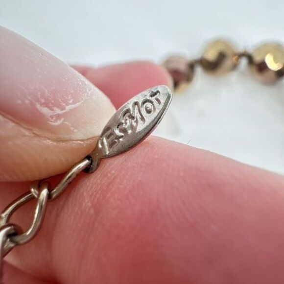 Esmor Bronze Metallic‎ Faceted Beaded Choker Necklace - Picture 3 of 6